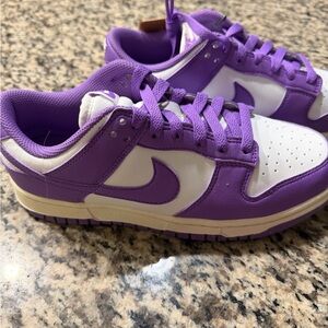Purple and White nike dunks